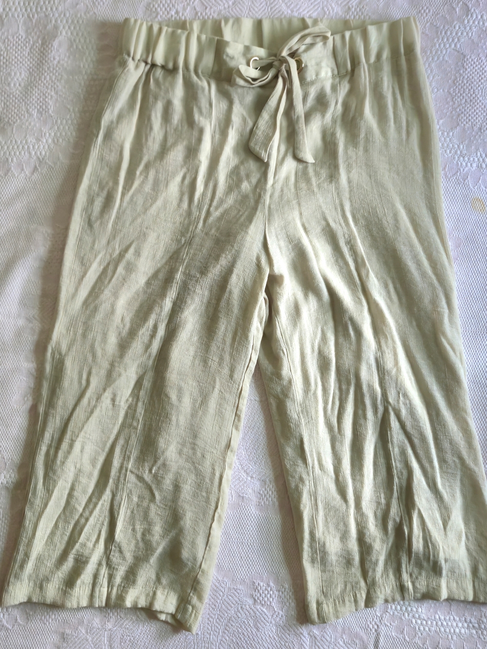 Thalia Sodi Beige Lightweight Wide-Leg Drawstring Pants Summer Spring Size S